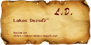 Lakos Dezső névjegykártya